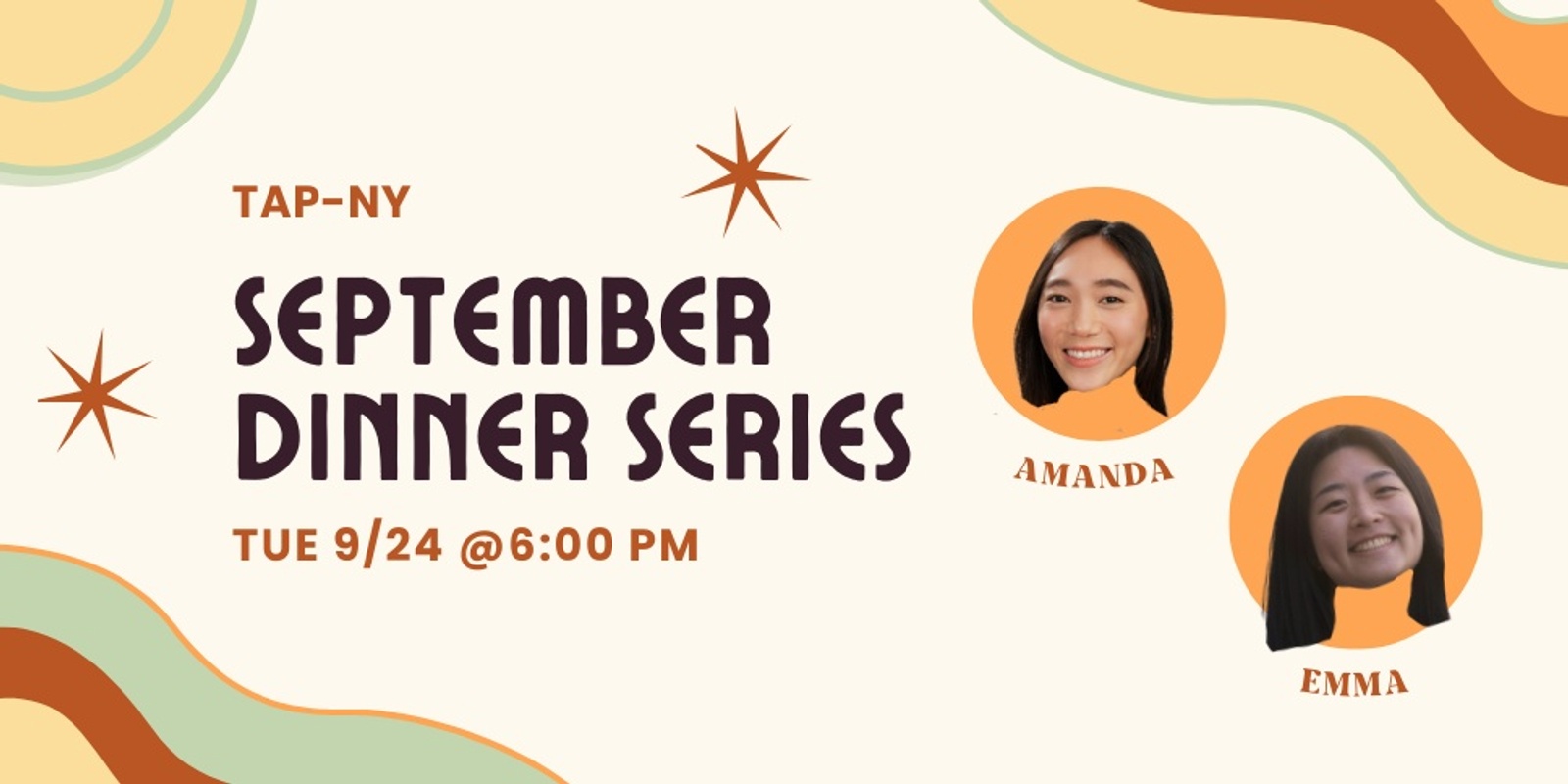 Banner image for TAP-NY September Dinner Series with Amanda & Emma