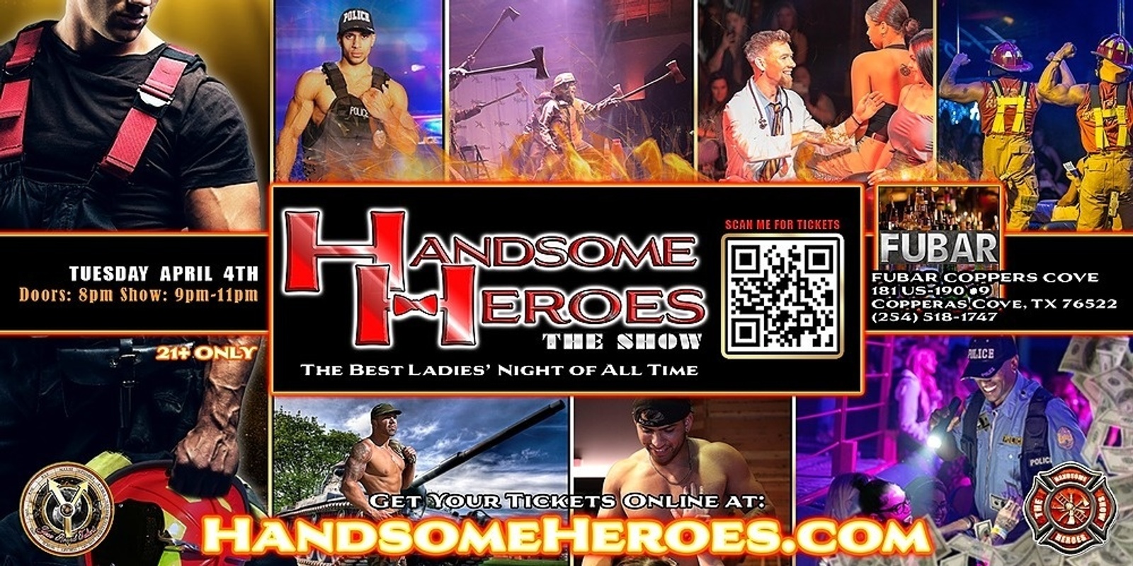 Banner image for Copperas Cove, TX - Handsome Heroes XXL Live: The Best Ladies' Night of All Time!