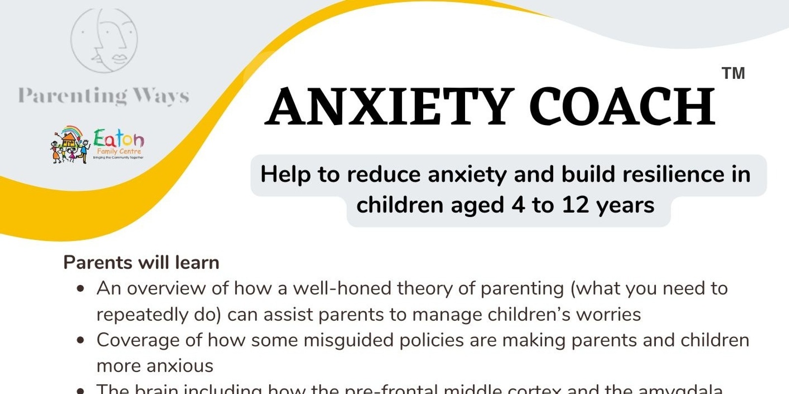 Banner image for Anxiety Coaching for Parents (4 - 12 years) - 3 week program