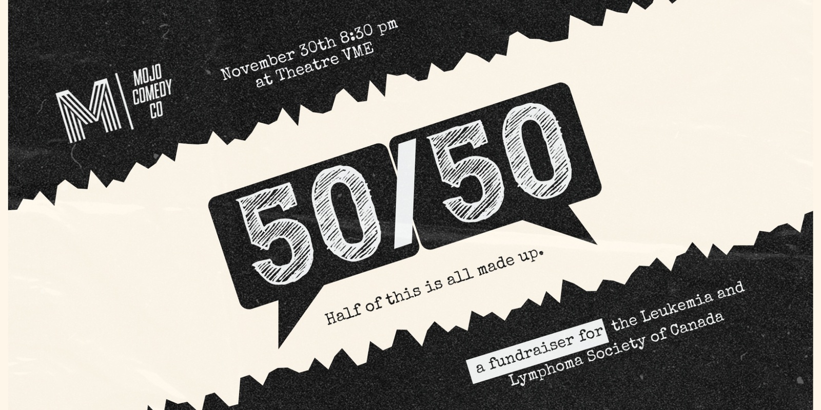 Banner image for 50/50 - half-scripted, half-improvised comedy