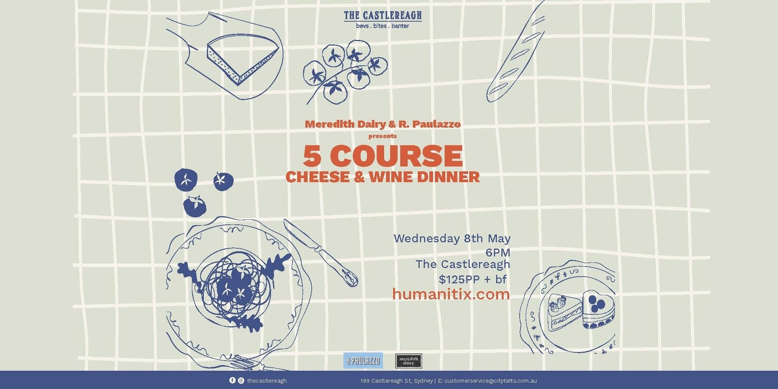 Banner image for 5 Course Cheese & Wine Dinner presented by Meredith Dairy & R. Paulazzo Wines