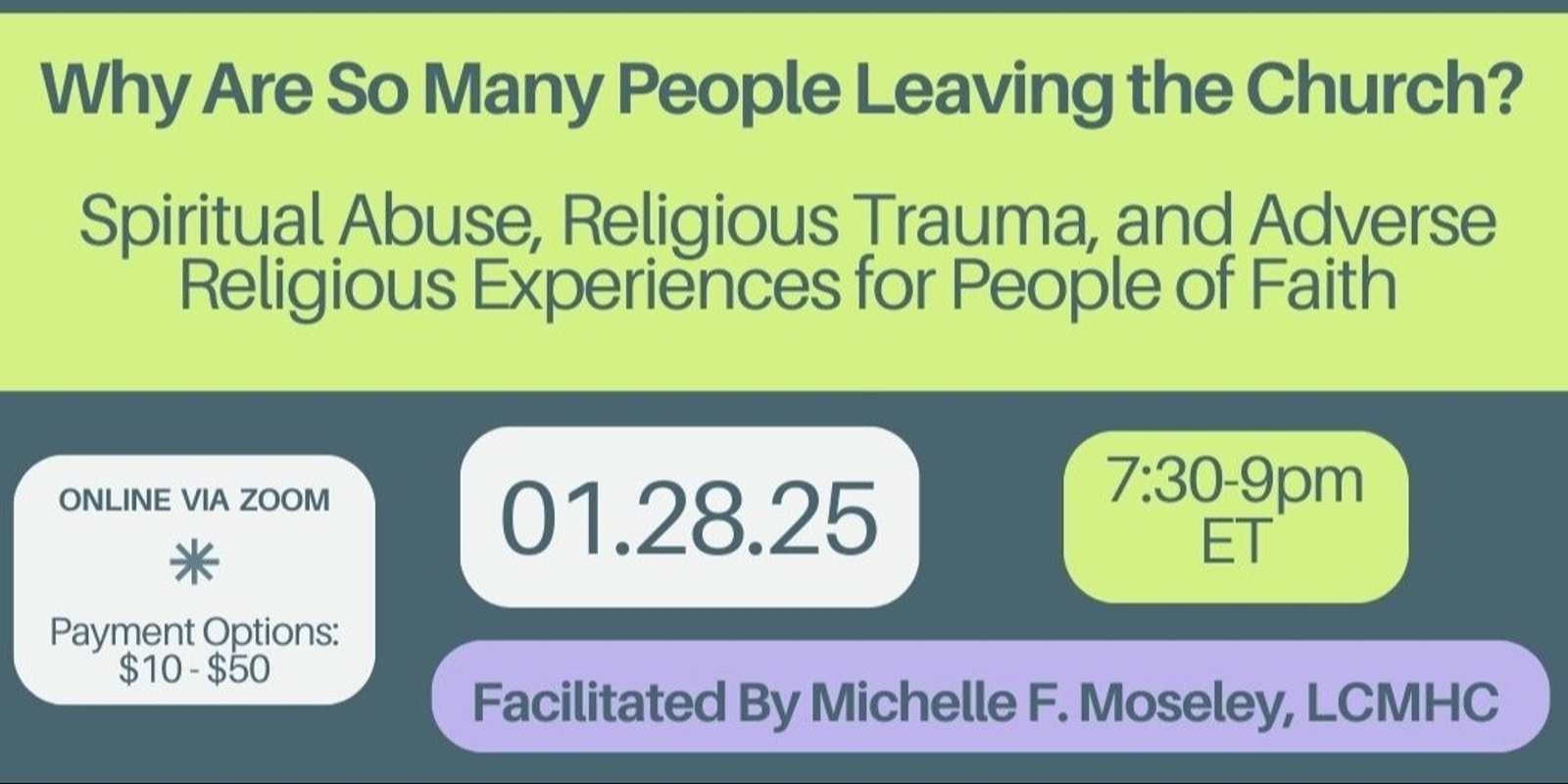 Banner image for Why Are So Many People Leaving the Church?  Spiritual Abuse, Religious Trauma, and Adverse Religious Experiences for People of Faith