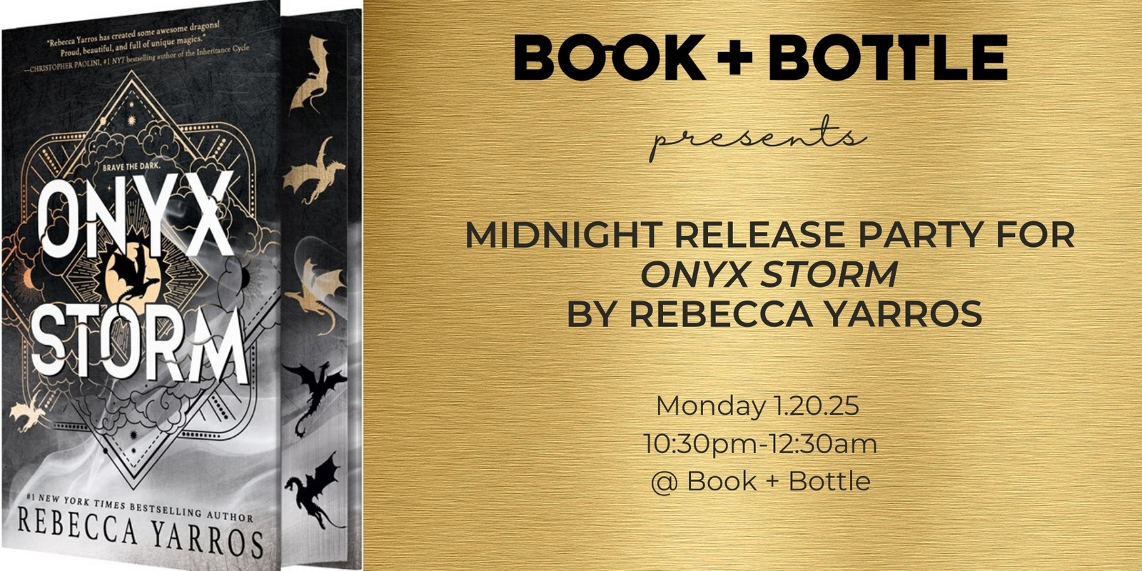 Banner image for MIDNIGHT RELEASE PARTY FOR ONYX STORM BY REBECCA YARROS!