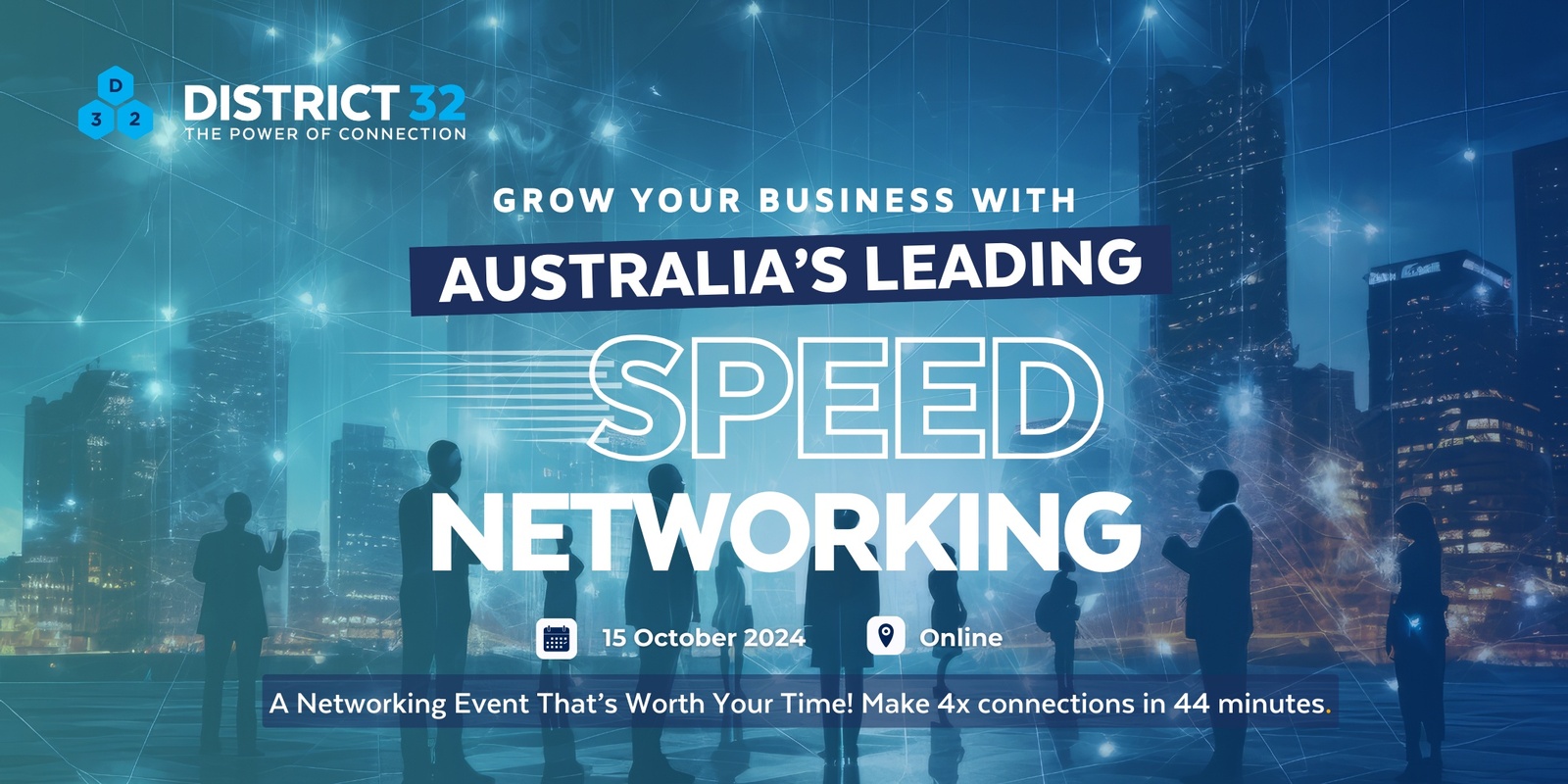 Banner image for Australia’s Leading Speed Networking Event – Online – Tue 15 Oct