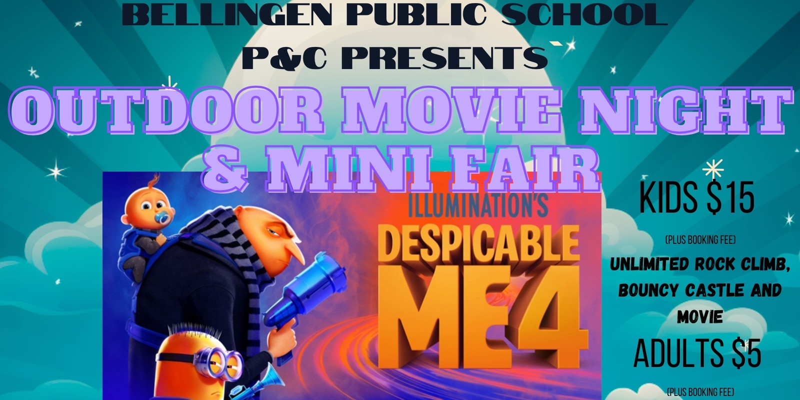 Banner image for Outdoor Movie Night & Mini Fair: Despicable Me 4 