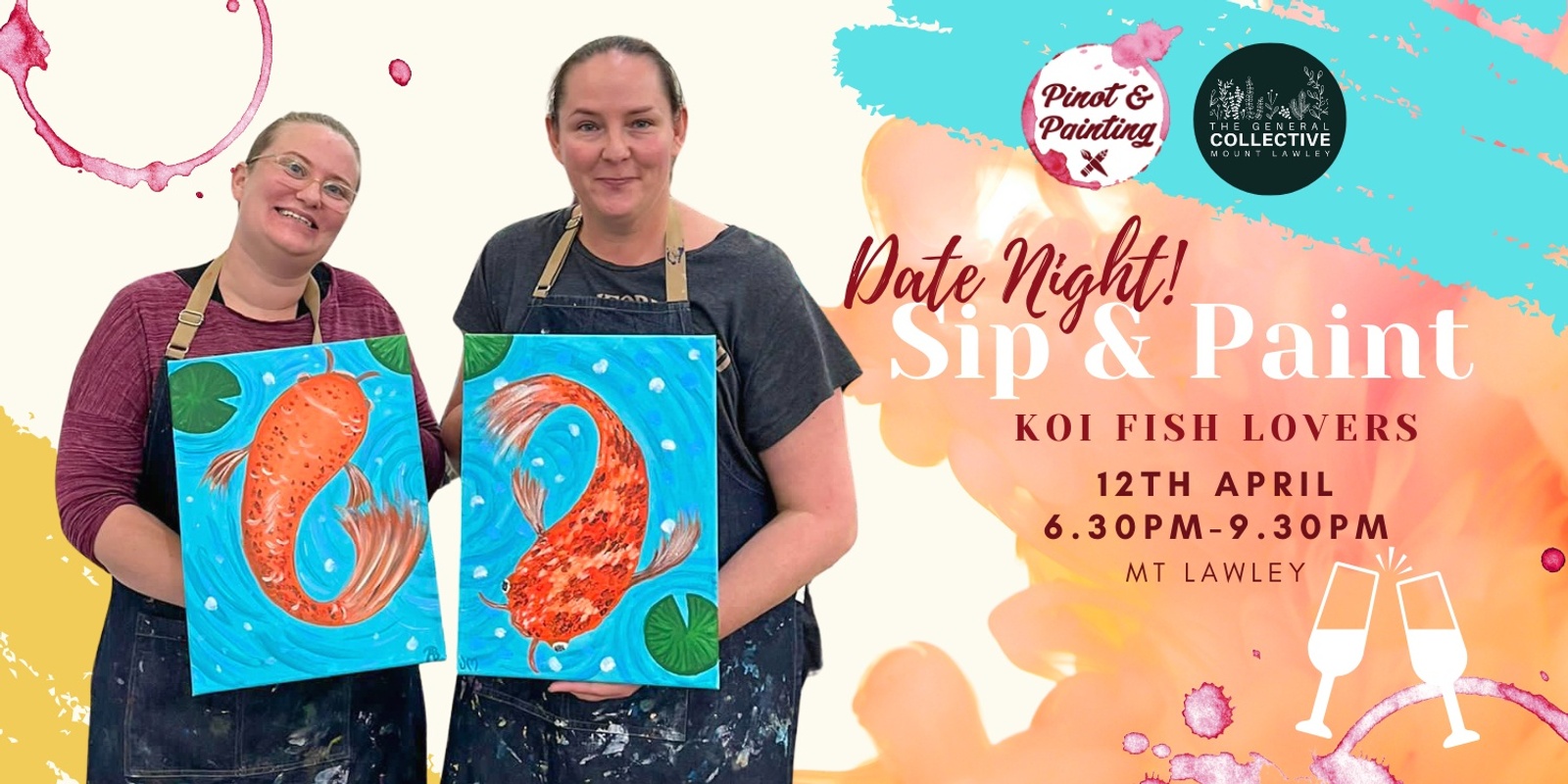 Banner image for Koi Fish Lovers  - Date Night Sip & Paint @ The General Collective