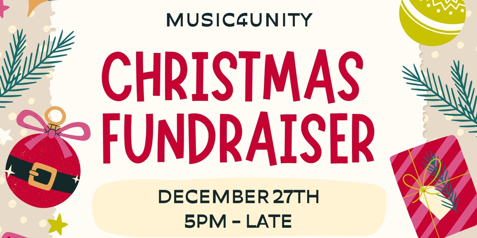 Banner image for Music4unity at the Hackney Baths! Christmas Fundraiser