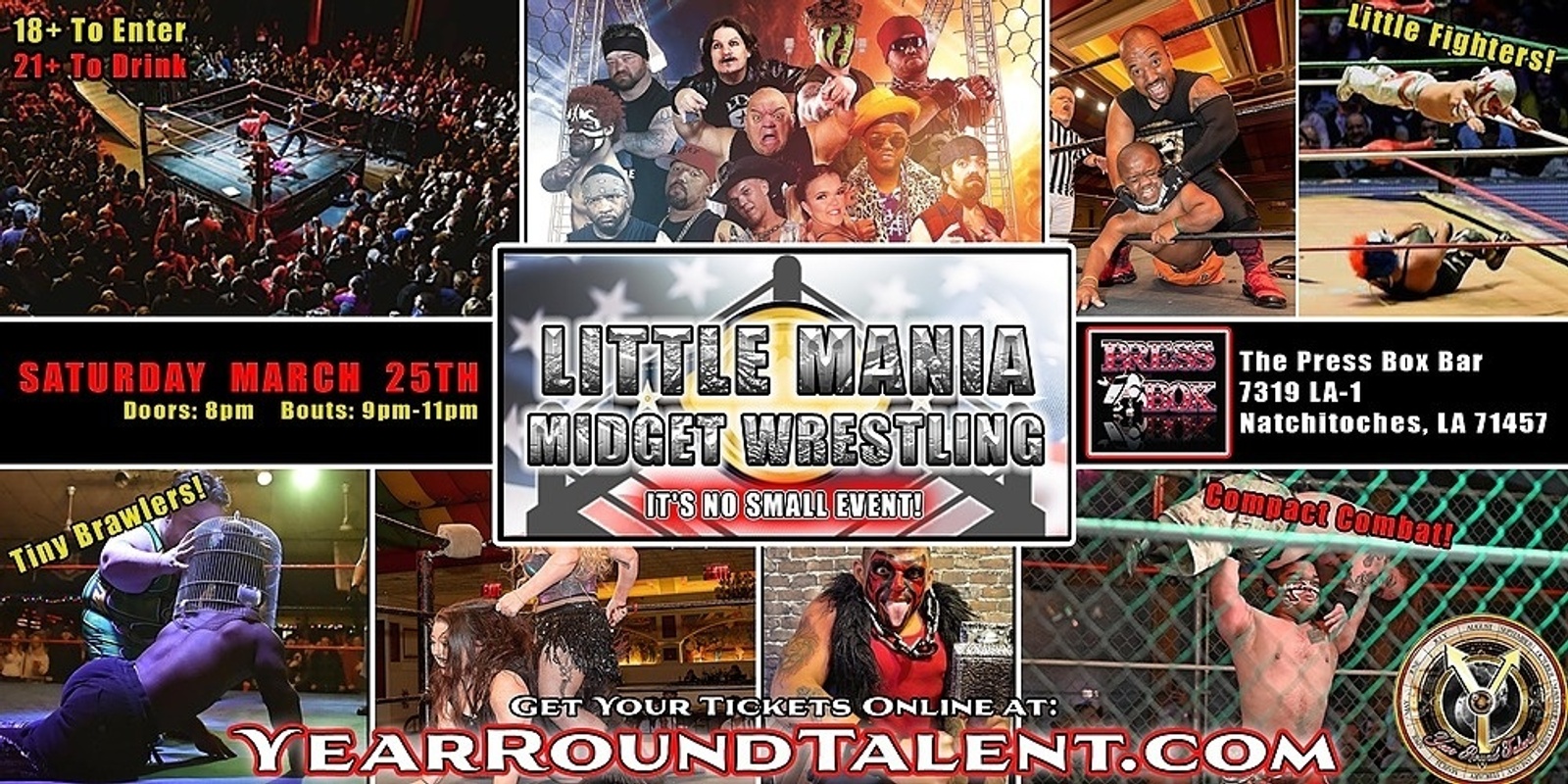 Banner image for Natchitoches, LA - Micro-Wresting All * Stars: Little Mania Rips Through the Ring!