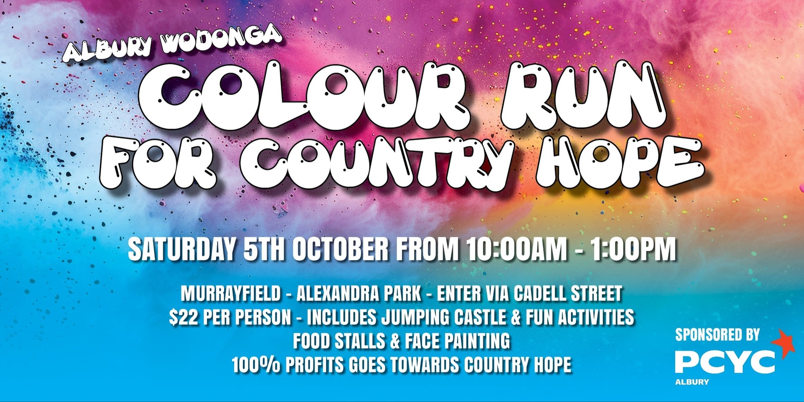 Banner image for Albury Wodonga Colour Run For Country Hope