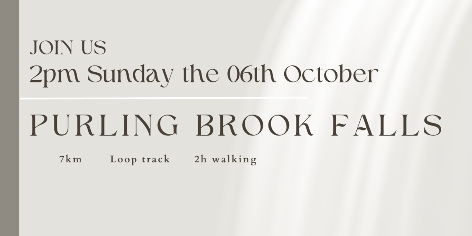 Banner image for Purling Brook falls - 06th of October 