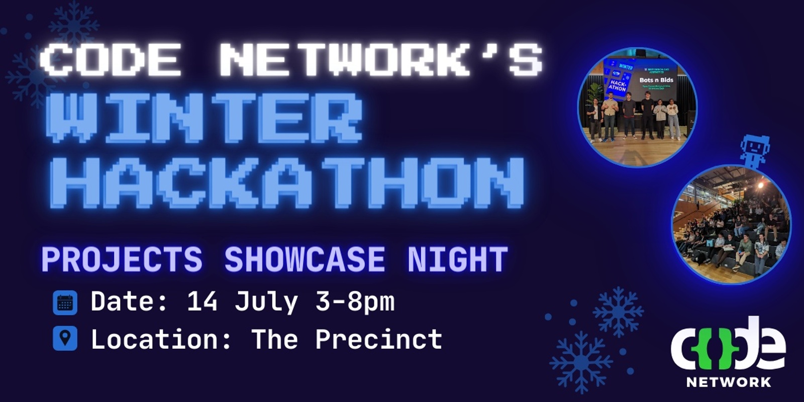 Banner image for Code Network Winter Hackathon 2024 Projects Showcase Night