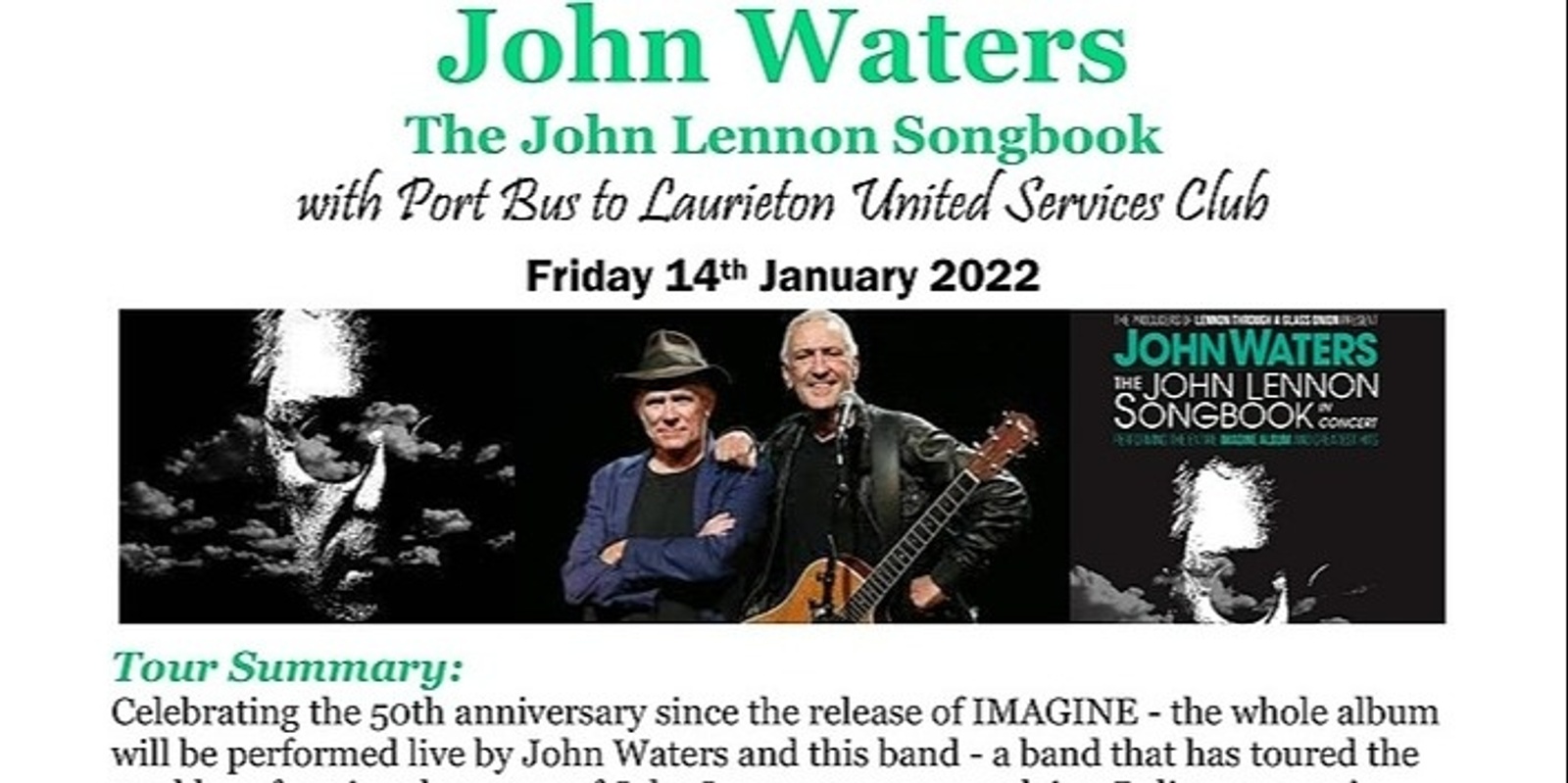 Banner image for John Waters The John Lennon Songbook Transport