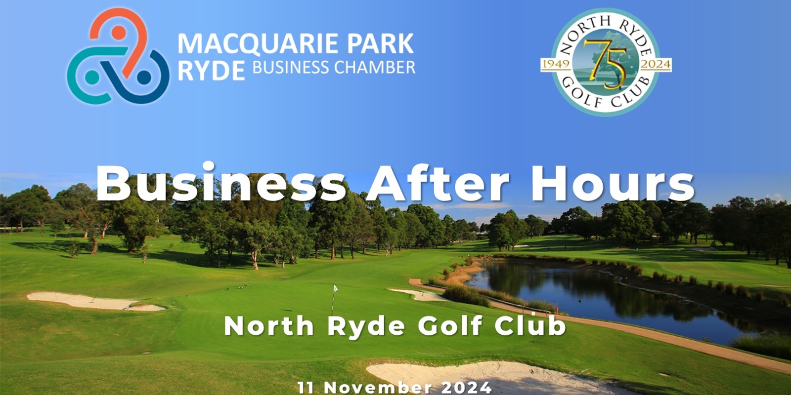 Banner image for AGM and Business After Hours  • Mon, 11 Nov  •  MPRBC • North Ryde Golf Club