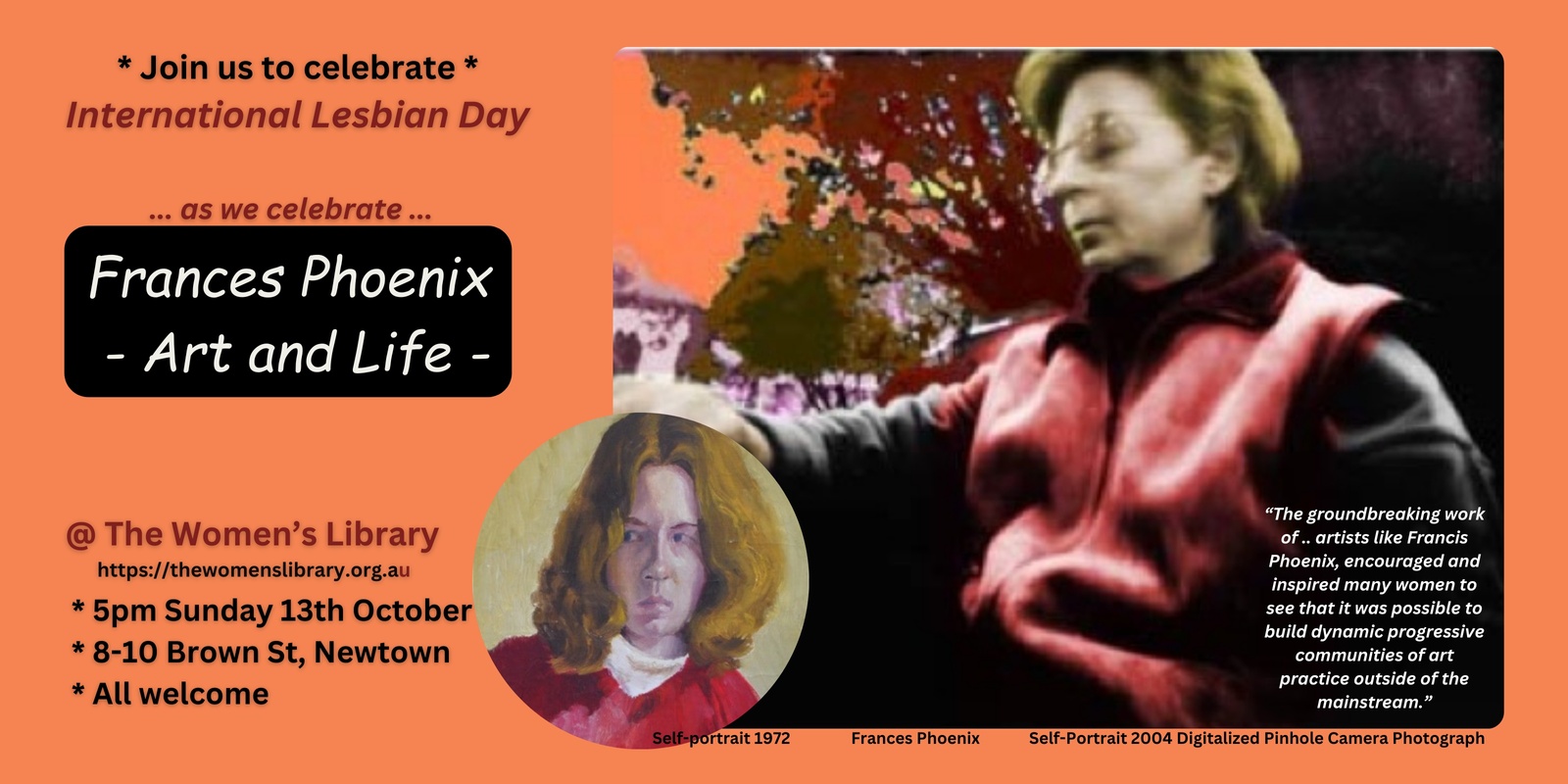 Banner image for International Lesbian Day: CELEBRATING FRANCES PHOENIX 