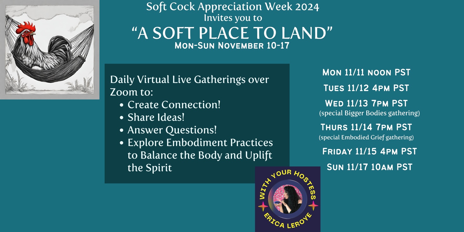 Banner image for A Soft Place to Land : Soft Cock Appreciation Week's Online Daily Gathering