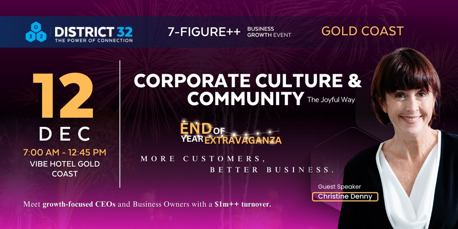 Banner image for District32 Connect Premium $1M Business Event in Gold Coast - Thu 12 Dec