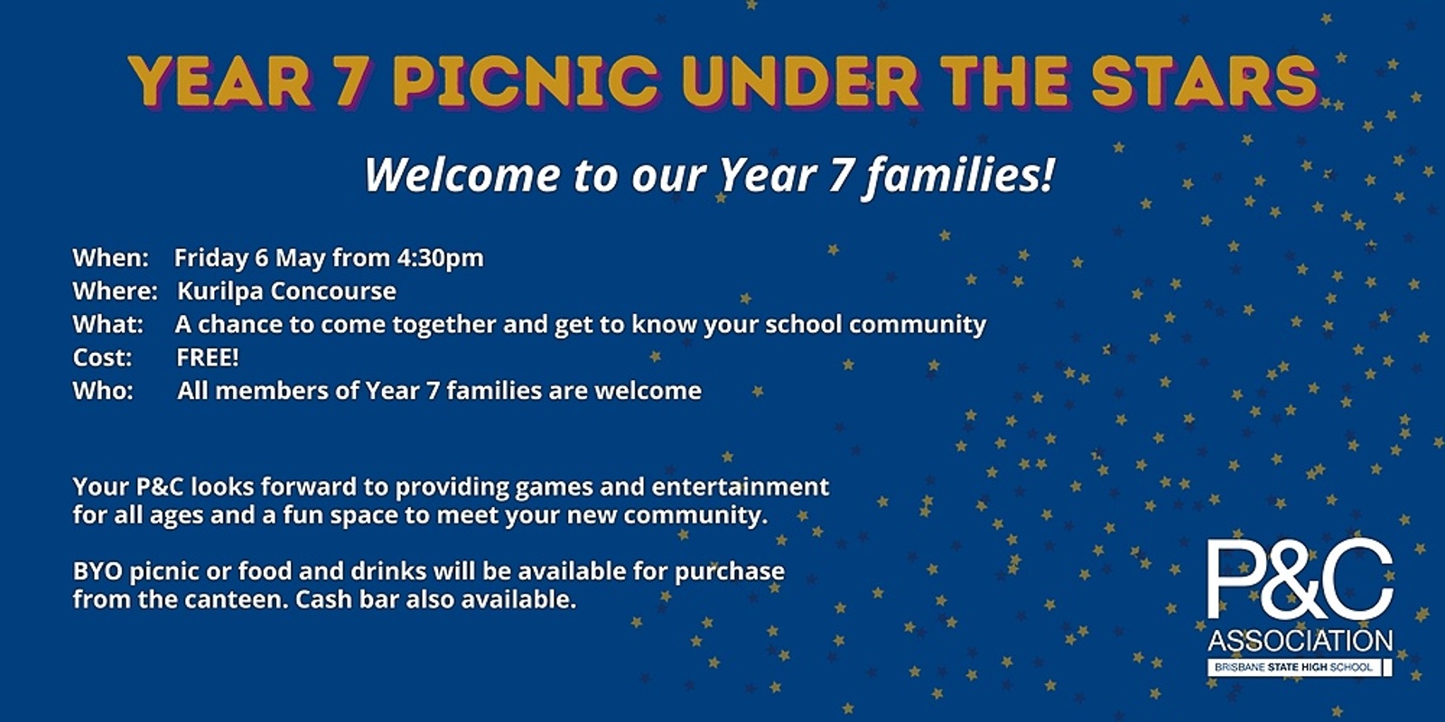 Banner image for Picnic Under the Stars: Year 7 Welcome