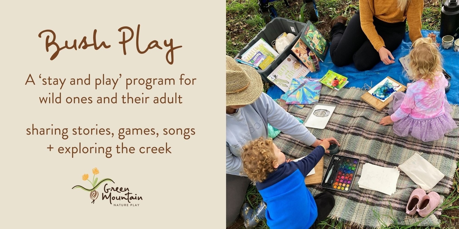 Banner image for Bush Play (children + their adult) - Creeks + Critters early summer