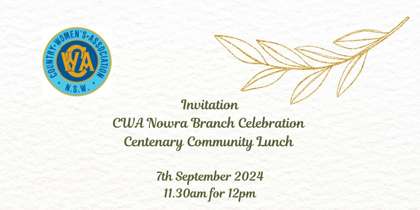 Banner image for CWA Nowra Centenary Community Lunch
