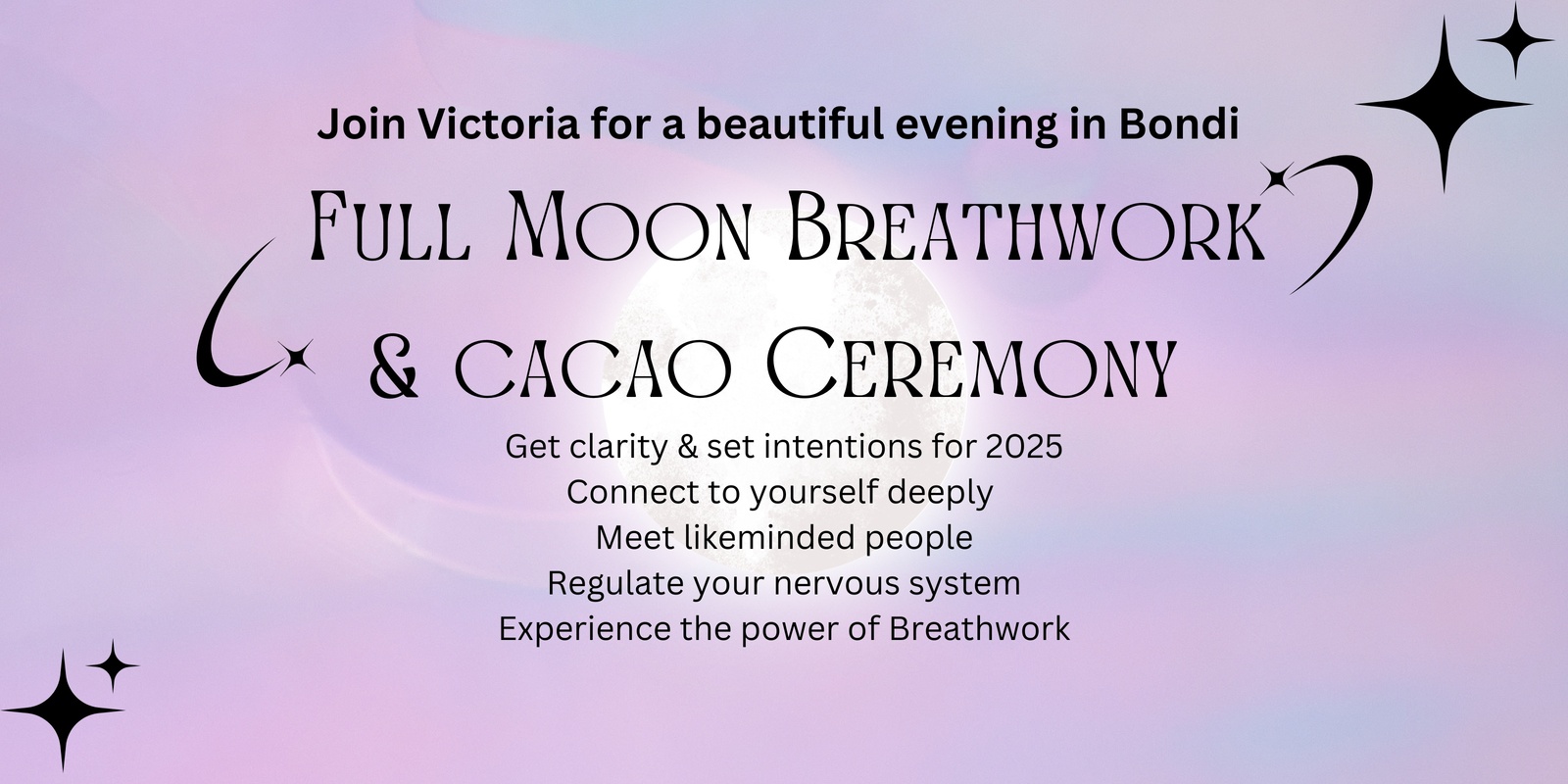 Banner image for Full Moon Breathwork and Cacao Ceremony in Bondi