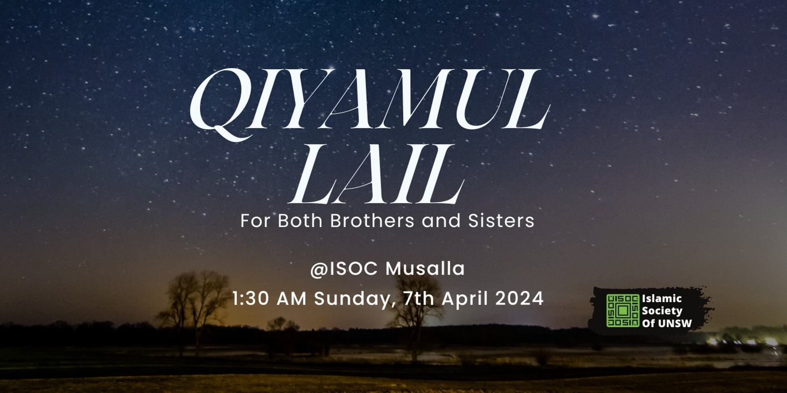 Banner image for Ramadan Qiyamul lail - Sunday 7th April