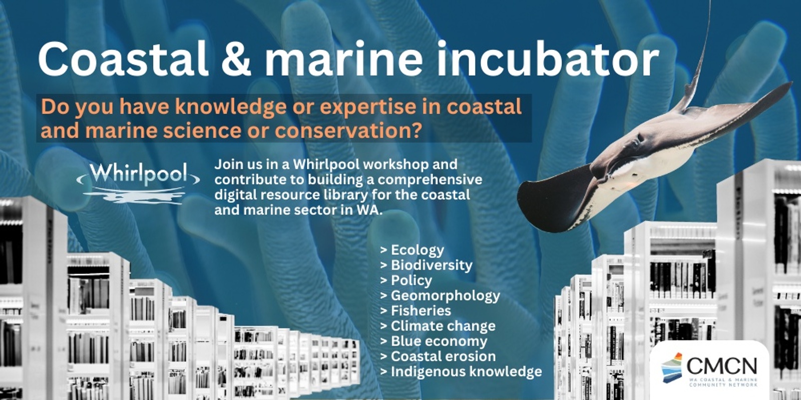 Banner image for WA Coastal and Marine Resource Library - Collaborative Development Workshop (CMCN)