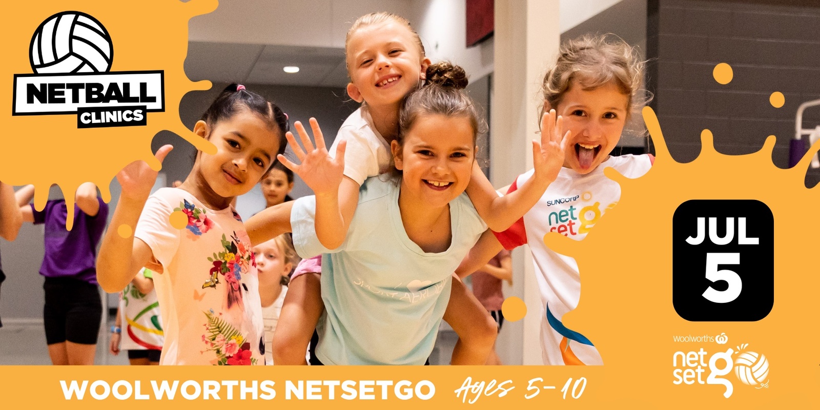 Banner image for WOOLWORTHS NETSETGO CLINIC - GOLD COAST LEISURE CENTRE - AGES 5 - 10