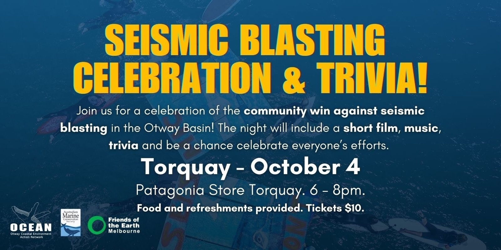 Banner image for Seismic Blasting Celebration & Trivia! - Torquay