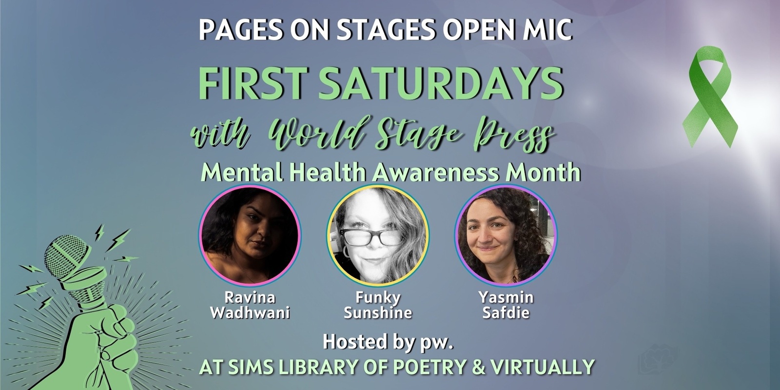 Banner image for Pages on Stages Open Mic 1st Saturdays with World Stage Press
