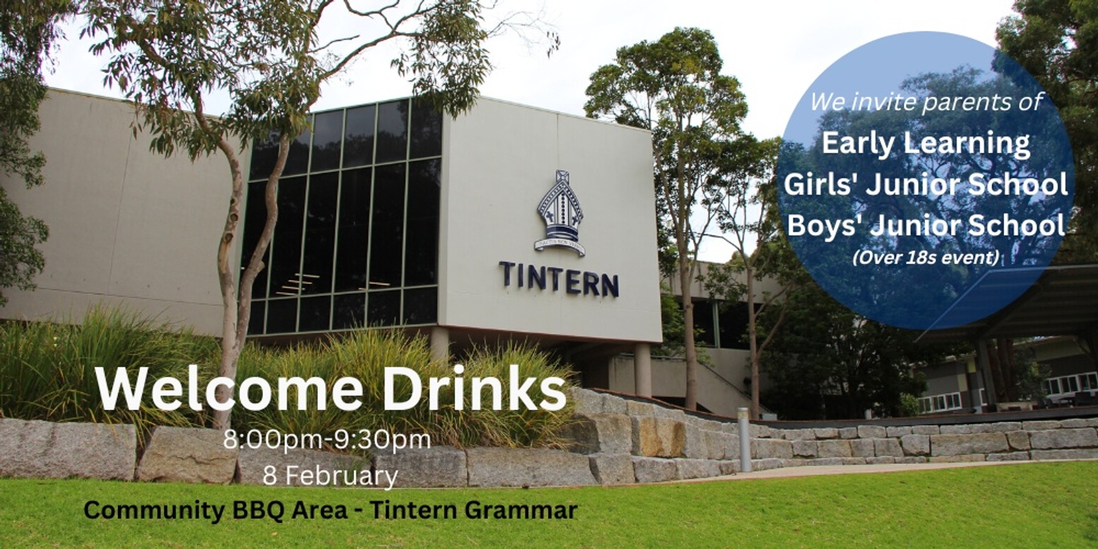 Banner image for Welcome Drinks Tintern Grammar ELC, Girls' Junior School and Boys' Junior School