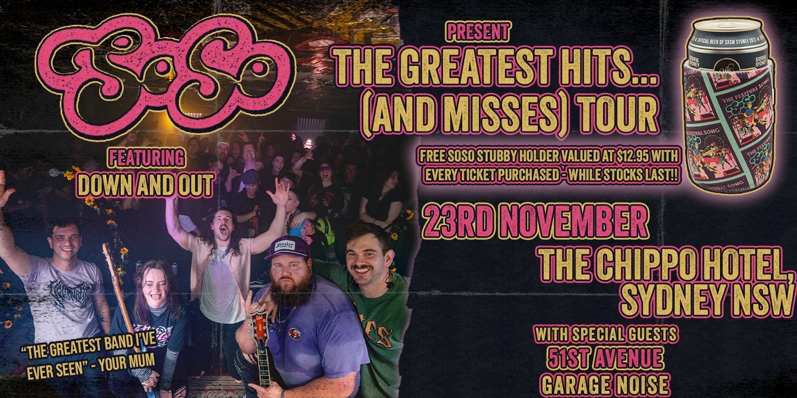 Banner image for SoSo 'The Greatest Hits (And Misses)' Tour ft. Down And Out - SYDNEY