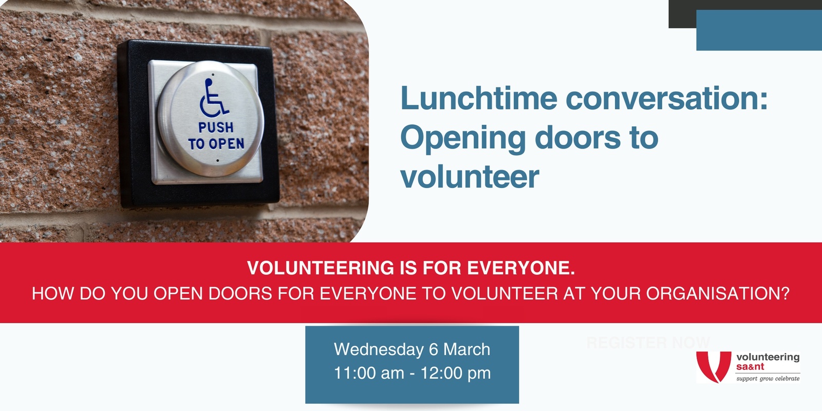 Banner image for Lunchtime conversation: opening doors to volunteer