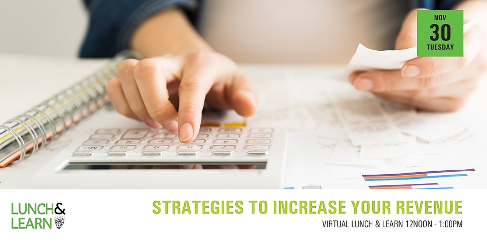 Banner image for Lunch & Learn: Strategies to increase your Revenue - 30th November 2021
