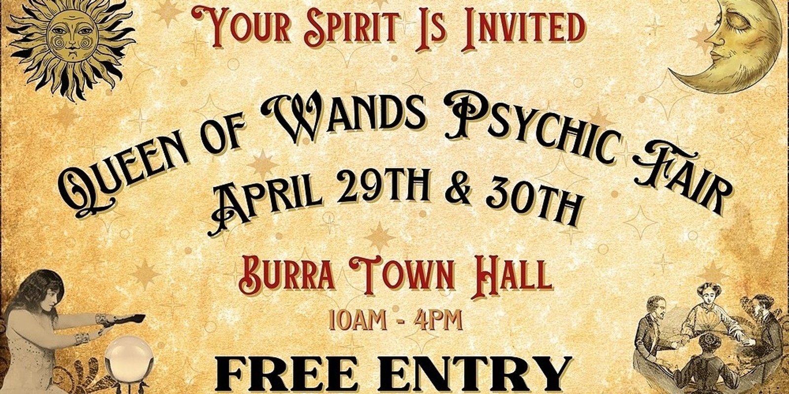 Banner image for Queen of Wands Psychic Fair - At Burra!