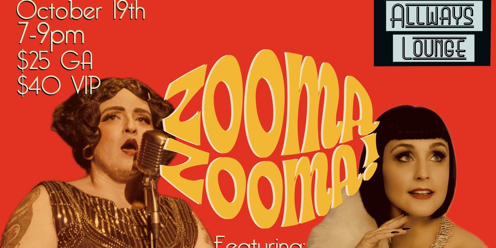 Banner image for Zooma Zooma!: a Burlesque Tribute to Louis Prima & his band