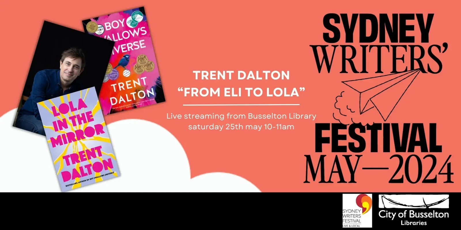 Banner image for Sydney Writers Festival - Trent Dalton Live Stream @ Busselton Library 
