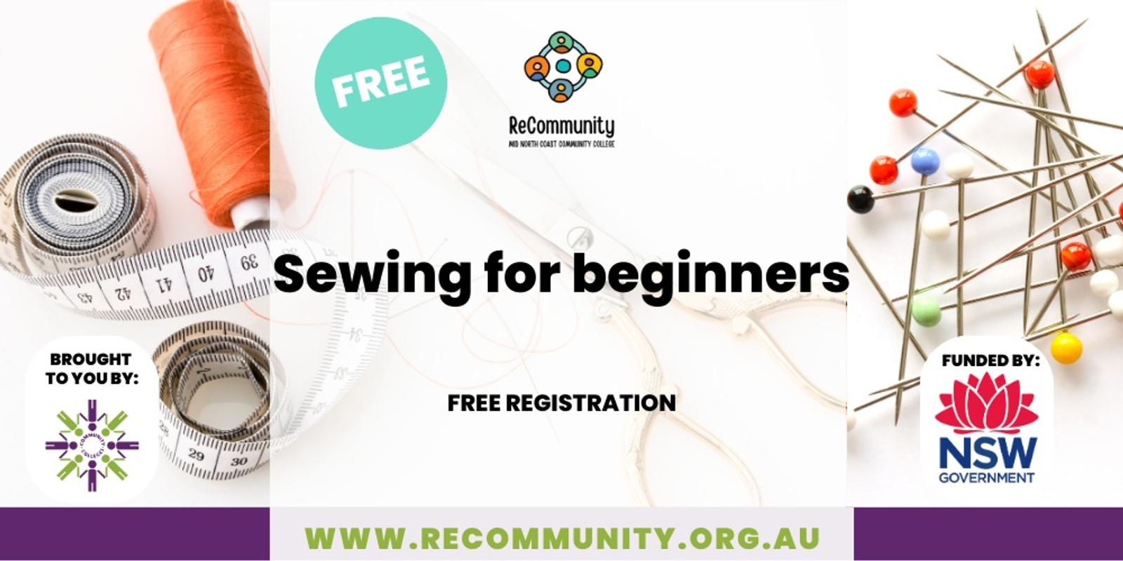 Banner image for Sewing for beginners | TAREE