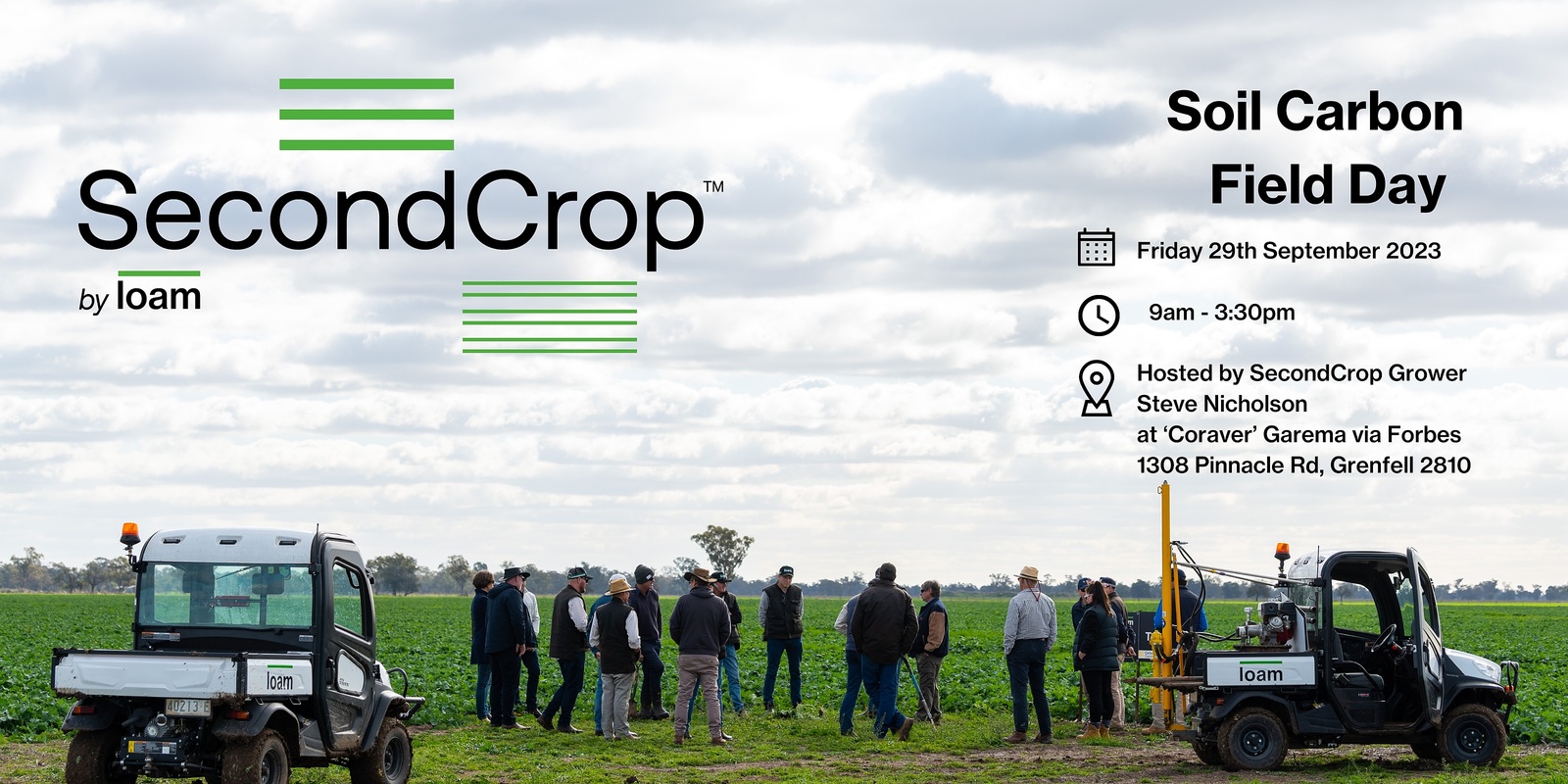 Banner image for Loam's Soil Carbon Field Day - soil carbon projects for cropping and mixed farms🌱