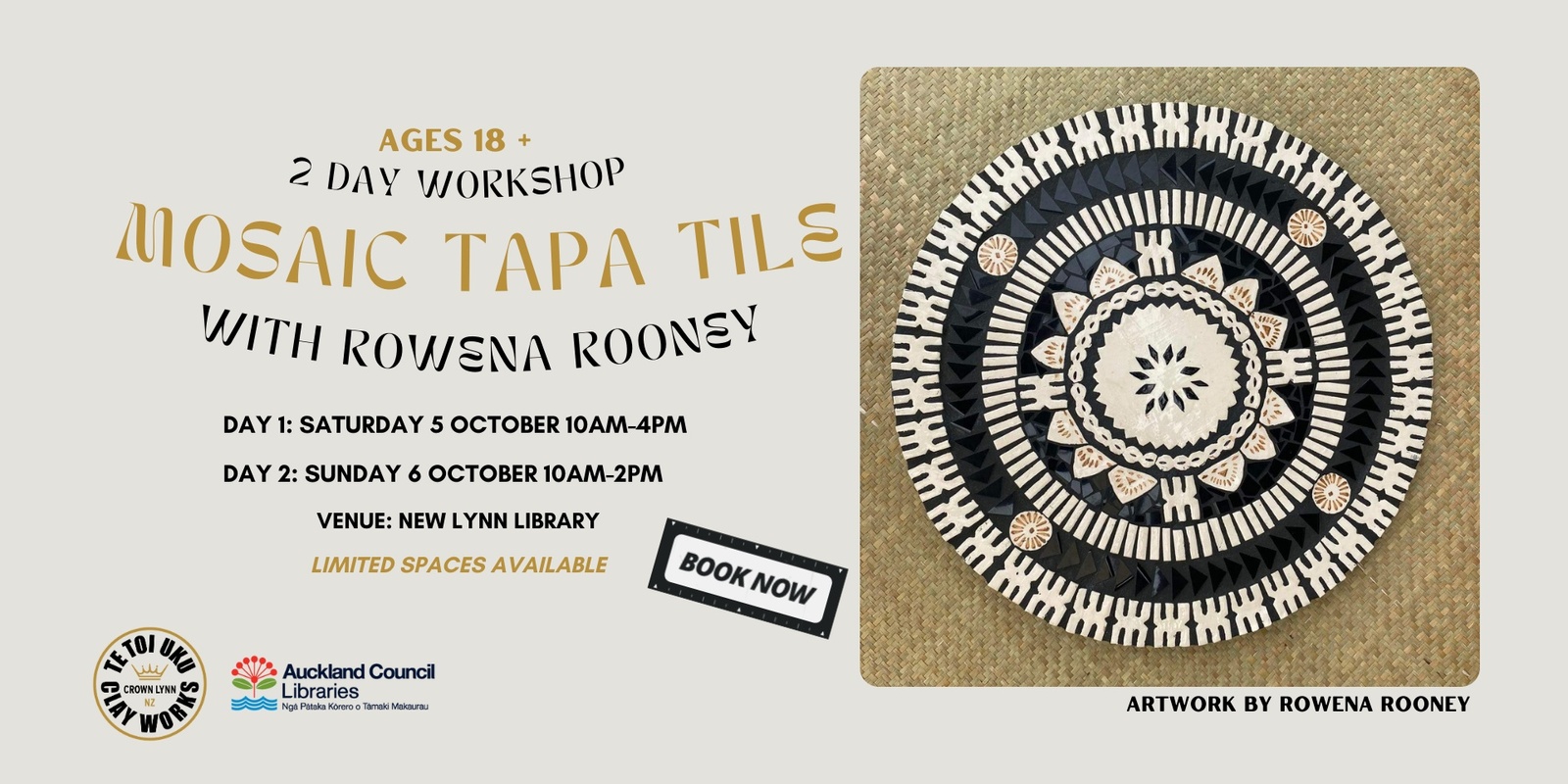 Banner image for Mosaic Tapa Tiles Two Day Workshop