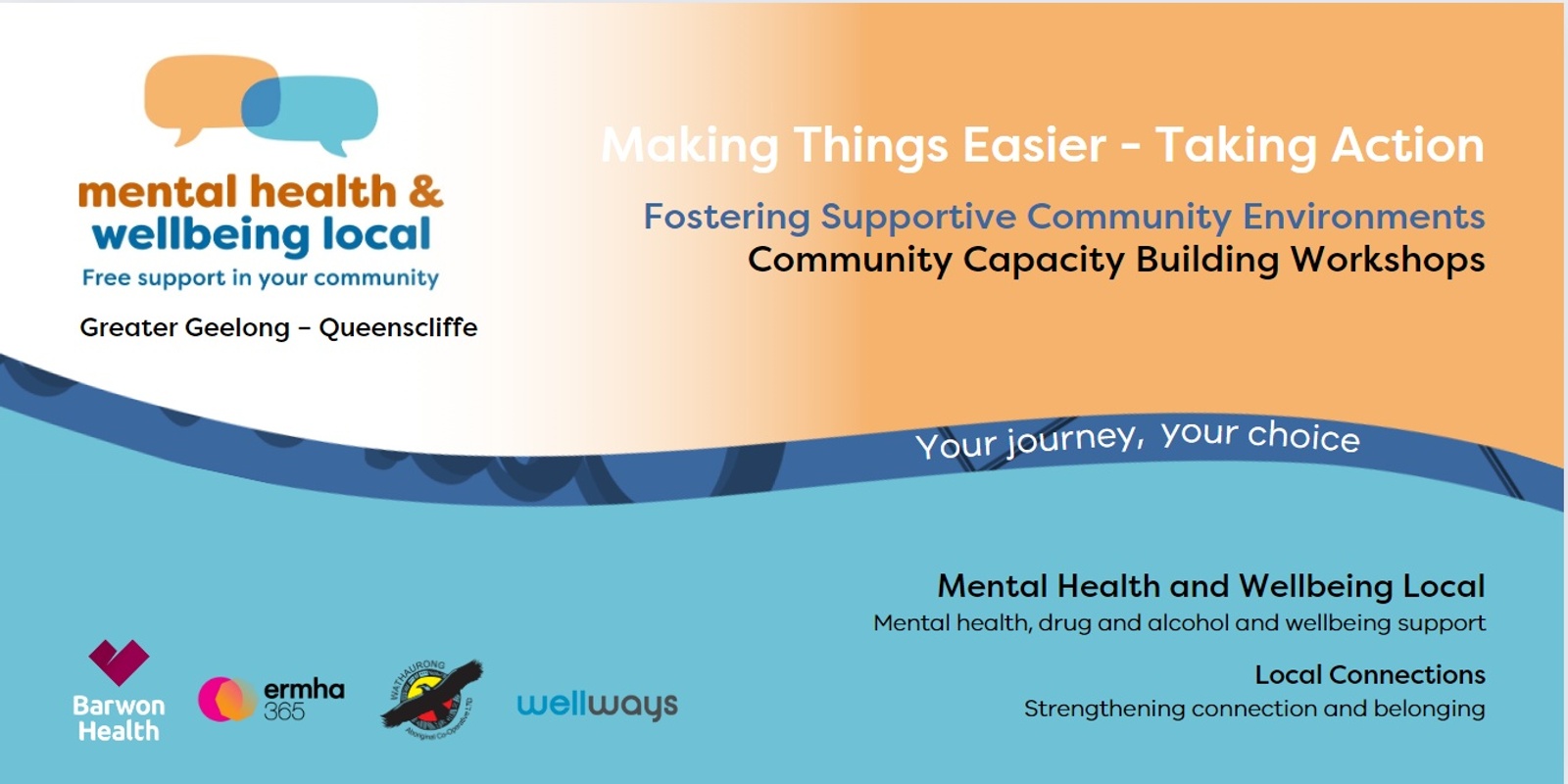 Banner image for Fostering Supportive Community Environments - Making Things Easier - Taking Action