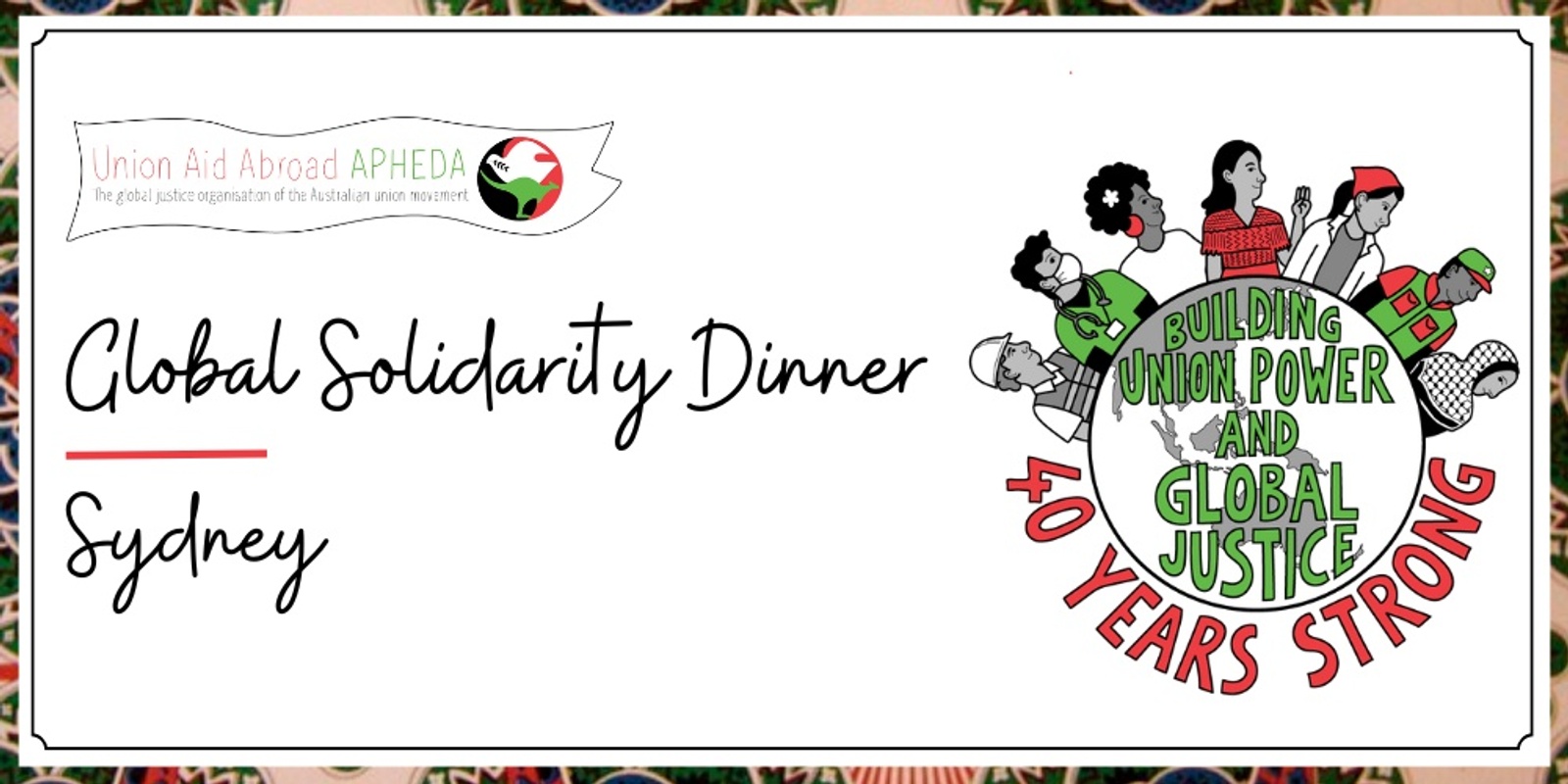 Banner image for 2024 Union Aid Abroad-APHEDA Sydney Dinner