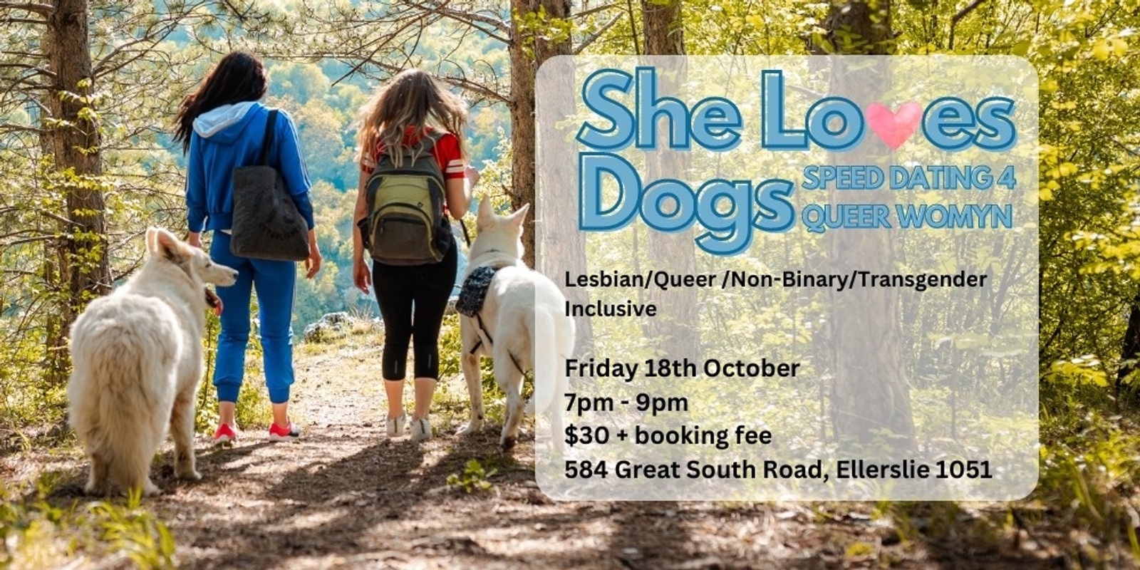 Banner image for She Loves Dogs - Speed Dating for Queer Womyn