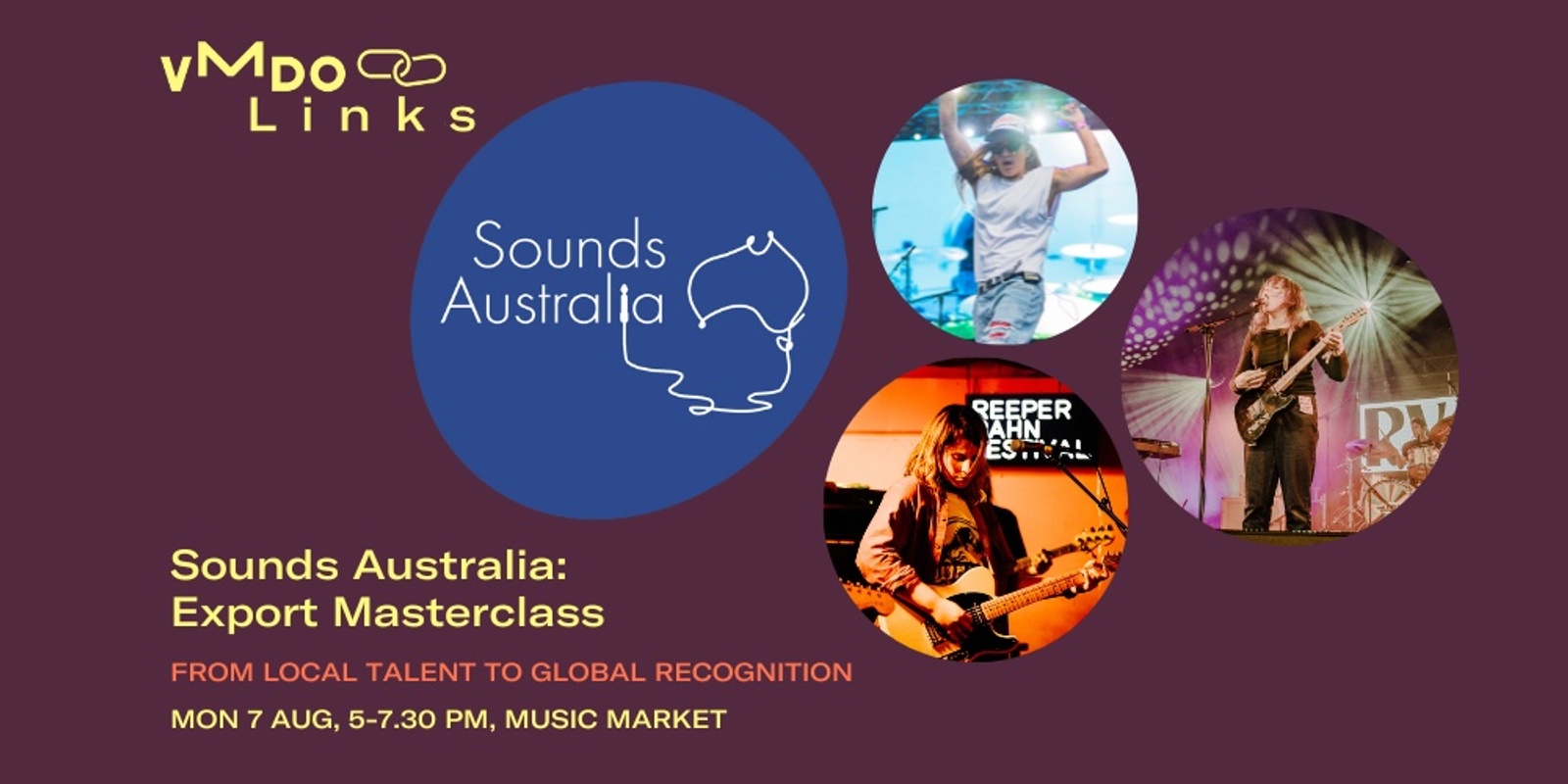 Banner image for VMDO Links - Sounds Australia Export Masterclass 2023