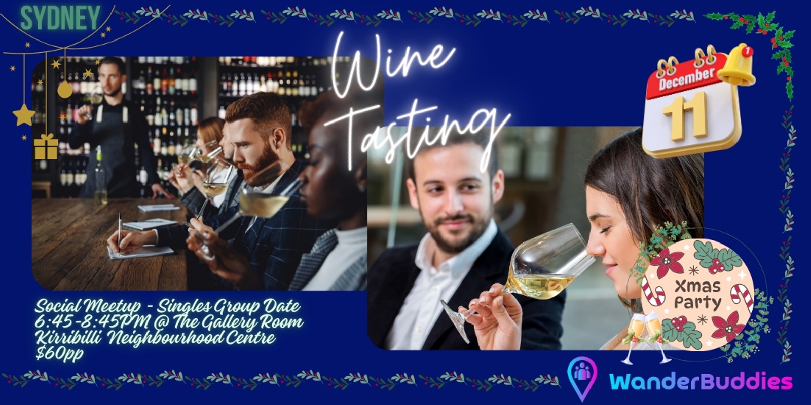 Banner image for Blind Wine Tasting & Christmas Party by WanderBuddies - Social Meetup & Dating event