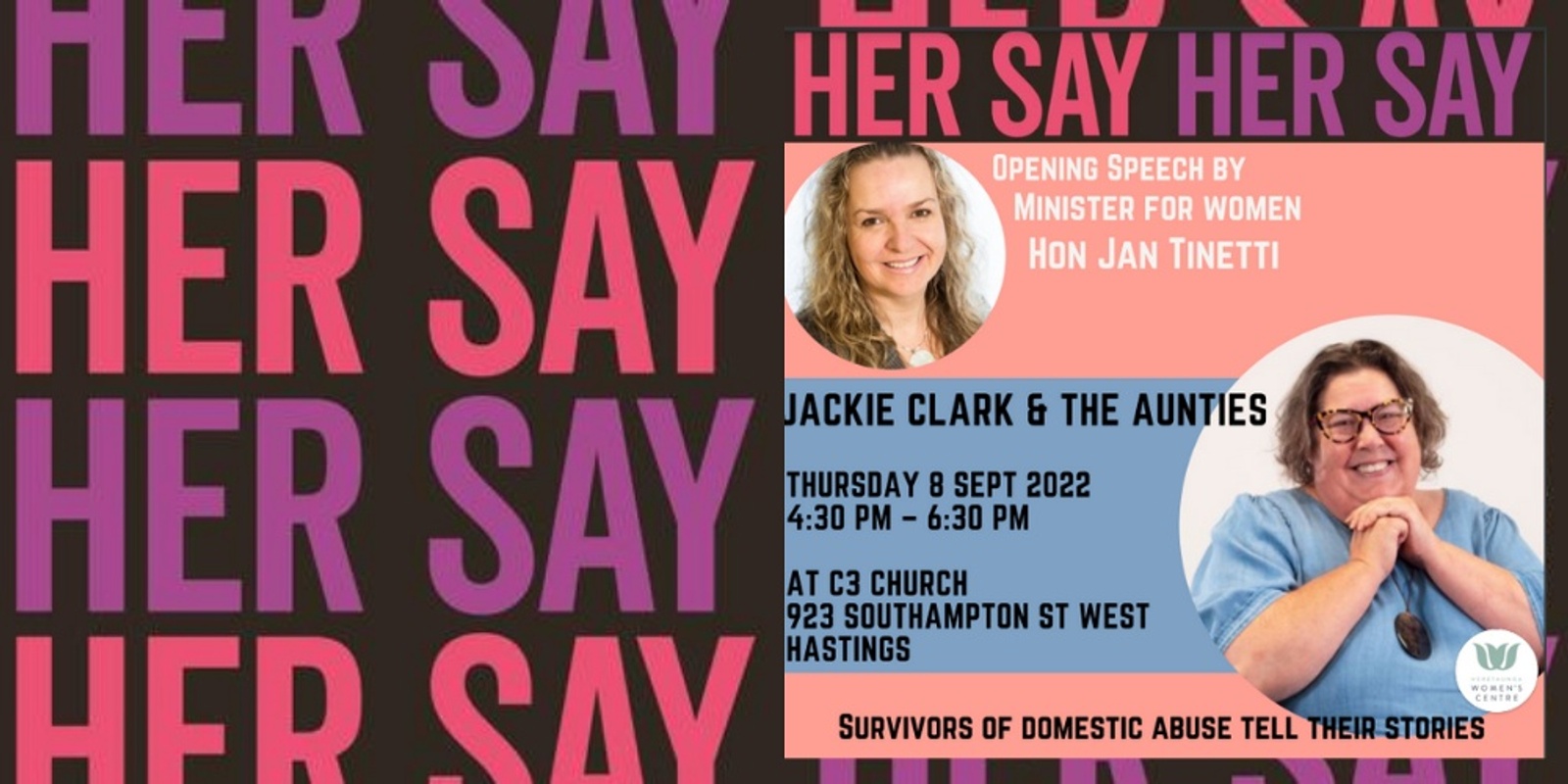 Banner image for Her Say - A Forum for Women presented by the Heretaunga Women's Centre