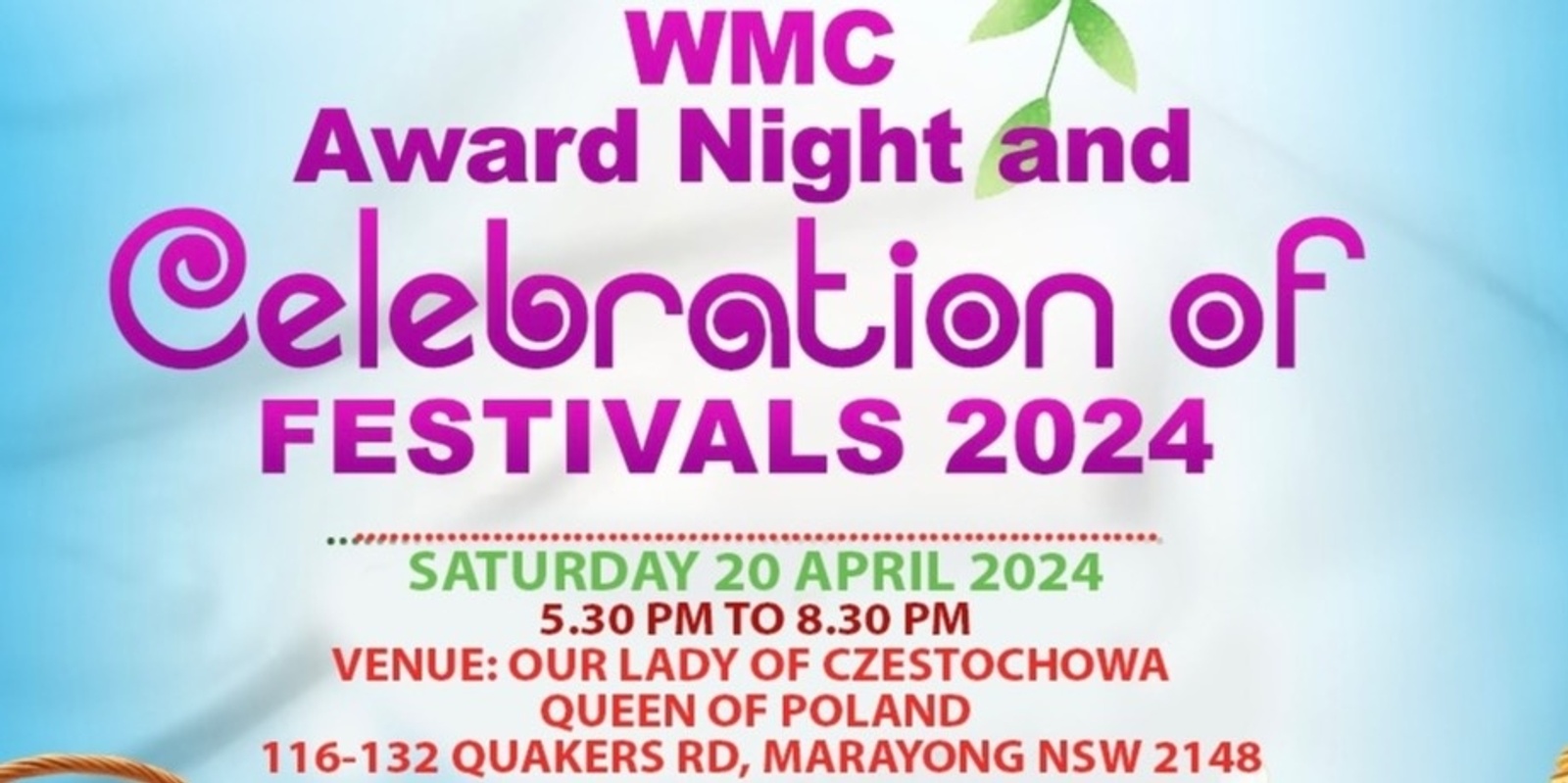 Banner image for WMC Award Night and Celebration of Festivals 2024
