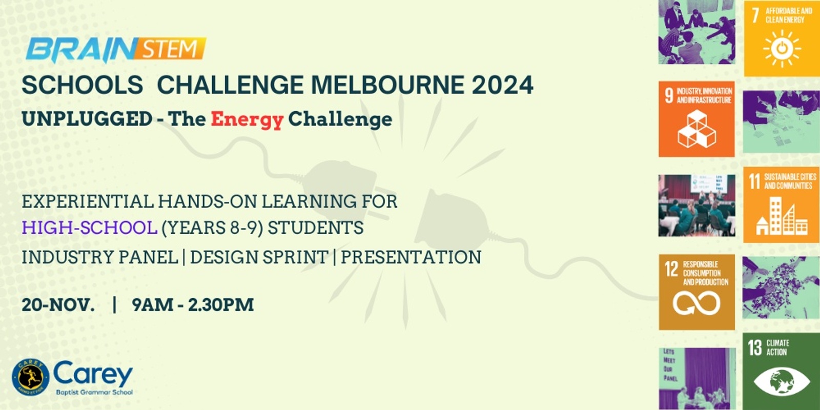 Banner image for BrainSTEM Schools Challenge MELBOURNE - Unplugged / The ENERGY Challenge