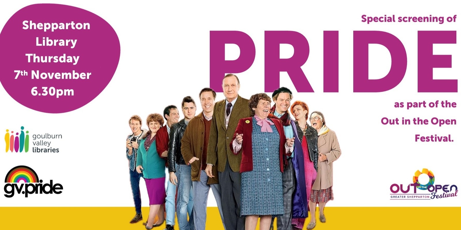 Banner image for Film Screening - 'Pride' at Shepparton Library | Thu 7 Nov