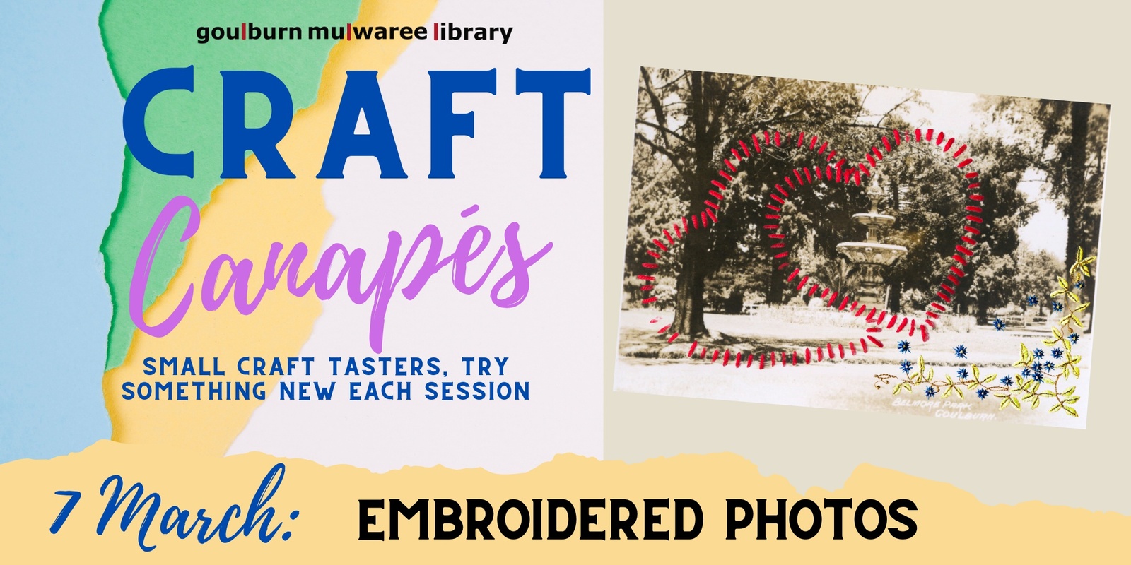 Banner image for Craft Canapés - Embroidered Photographs