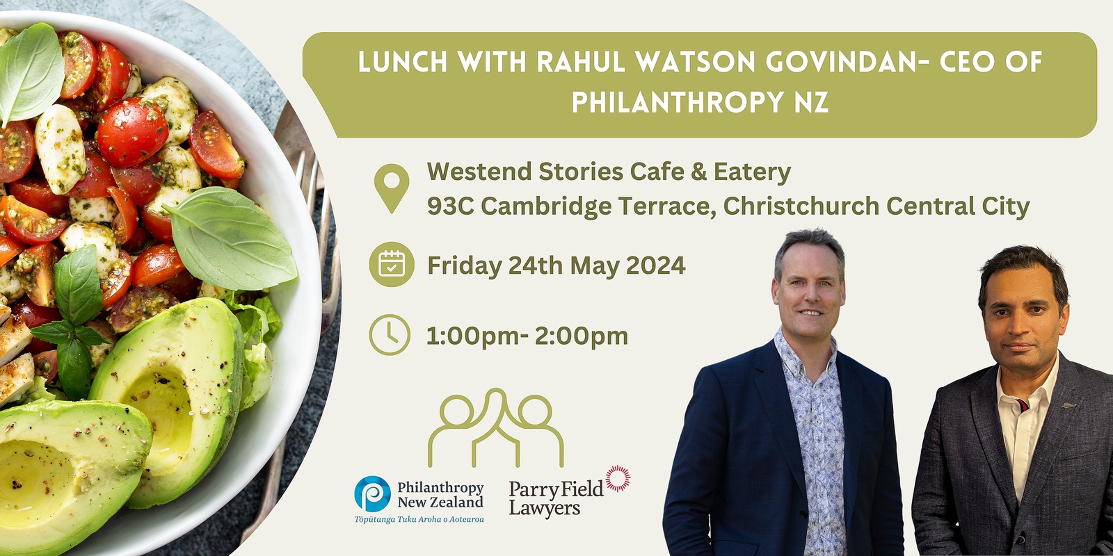 Banner image for Lunch with Rahul Watson Govindan, CEO of Philanthropy NZ